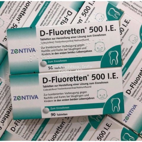 Vitamin d fluoretten 500 I.E - Hỗ trợ chống còi xương ở trẻ sơ sinh - ĐỨC