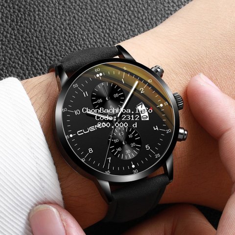 Đồng hồ nam CUENA CNA05 chính hãng dây da đẳng cấp siêu mỏng có lịch