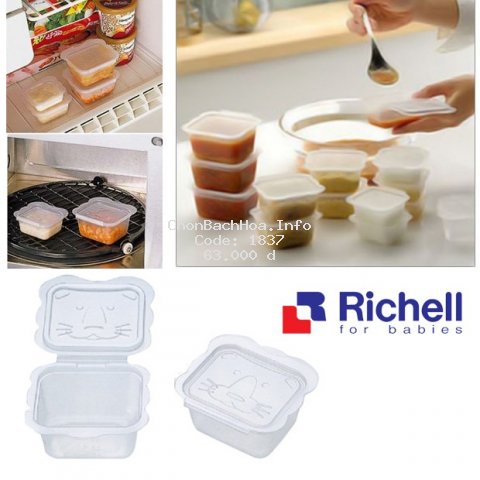 Khay trữ đông Richell - Bộ chia thức ăn Richell trữ đồ ăn dặm cho bé