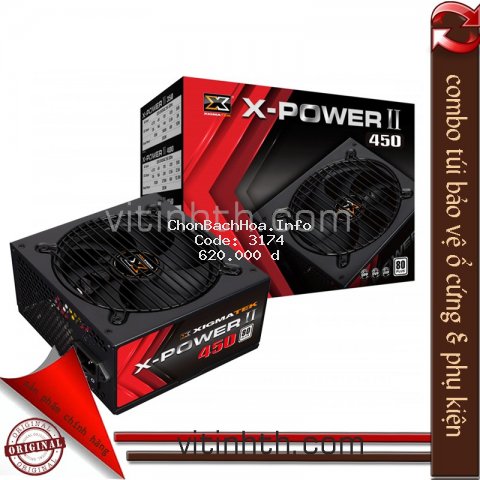 Chuẩn Nguồn PC công suất thực 400W XIGMATEK X-POWER II 450 (EN41954) 80PLUS chính hãng - THComputer Q11