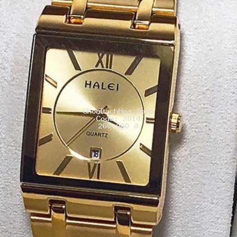 Đồng hồ nam Halei mặt chữ nhật