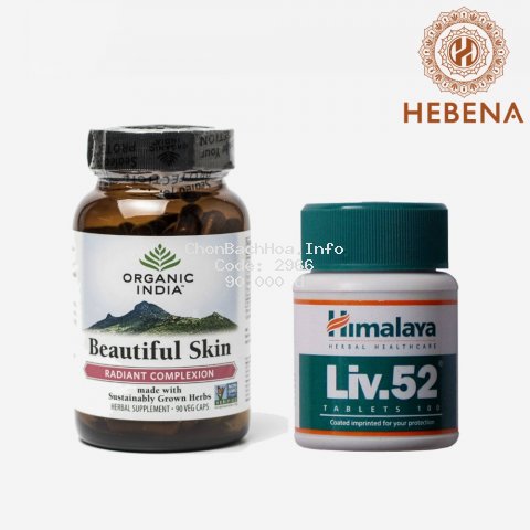 Viên uống giải độc gan - Himalaya Liv.52 và Beautiful Skin - hebenastore