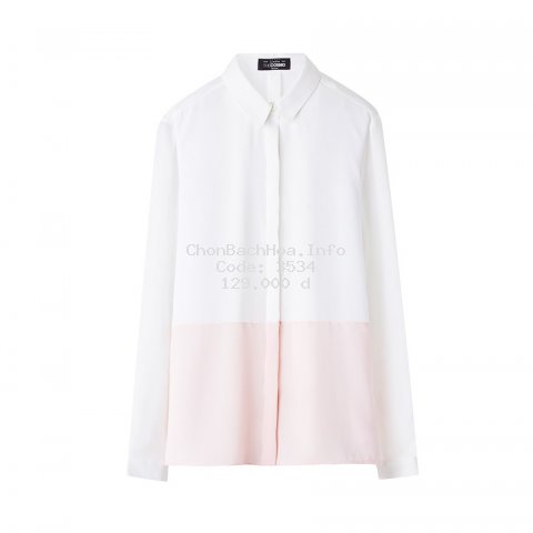 Áo kiểu nữ The cosmo Colour block blouse màu trắng hồng TC2001011PI