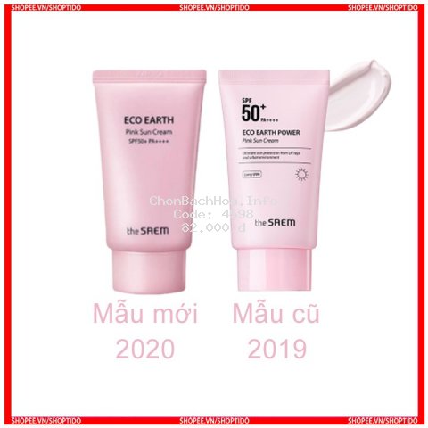 Kem chống nắng The Saem eco earth oower pink sun cream SPF50+ PA++++ 50ml