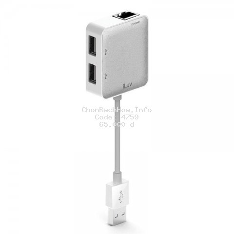 Cáp kết nối iLuv USB Ethernet Adapter with 2 USB ports