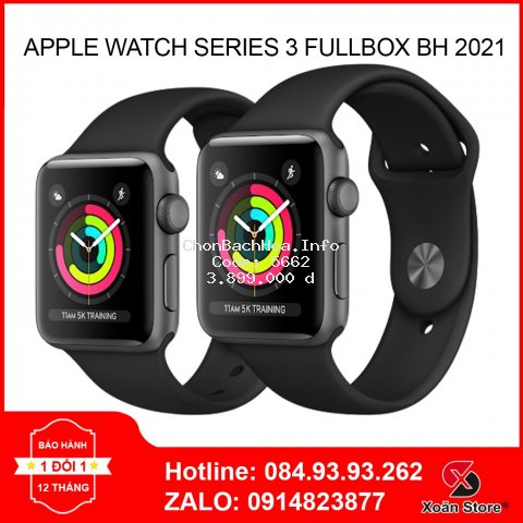Đồng hồ Apple Watch Series 3 GPS FULLBOX GIÁ RẺ - CHẤT LƯỢNG - BẢO HÀNH 12 tháng