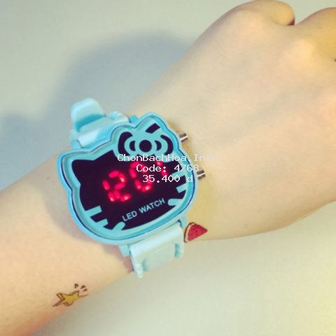 Đồng hồ đeo tay hình mèo Hello Kitty cho bé