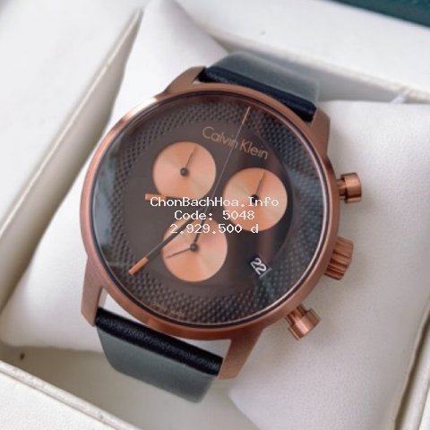 Đồng hồ nam Calvin Klein K2G17TC1 City Chronogragh - Swiss Made (Thuỵ Sĩ) - dây da chính hãng