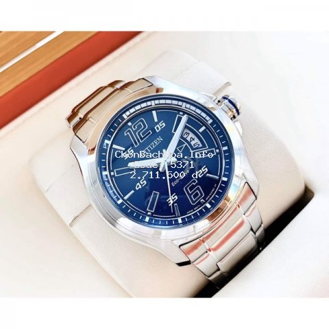 Đồng hồ nam dây kim loại Citizen AW1350-83M Eco-drive Blue Dial watch 43mm