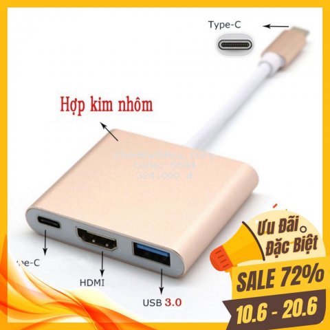 [Sale 30%] Cáp Chuyển Đổi Type C Sang HDMI, USB3.0, Type C [Hot]