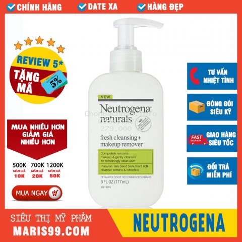 Sữa Rửa Mặt Neutrogena Naturals Fresh Cleansing + Makeup Remover (177ml) _ NTG021SRM