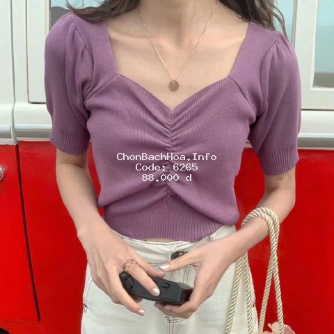Knitted Top Summer New Korean Version Slim and Stylish V-neck