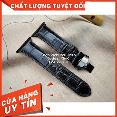 Dây Đồng Hồ Handmade da bò vân cá sấu OC223732; Tặng kèm khóa kim, Tool tháo lắp, Chốt gắn Spring bar