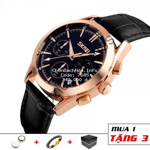Đồng hồ nam chính hãng dây da phong cách nam tính lịch lãm SKMEI SM39 Mặt đen -Sport.watch