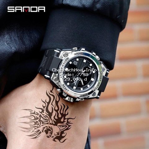 Đồng hồ nam SANDAN JAPAN phong cách thể thao SD01 Mặt Đen huyền ảo -Sport.watch