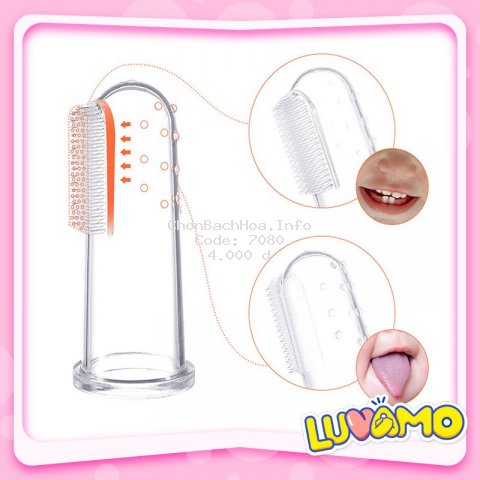 Rơ lưỡi silicon xỏ ngón chống tưa miệng dai mềm cao cấp an toàn cho bé CS01