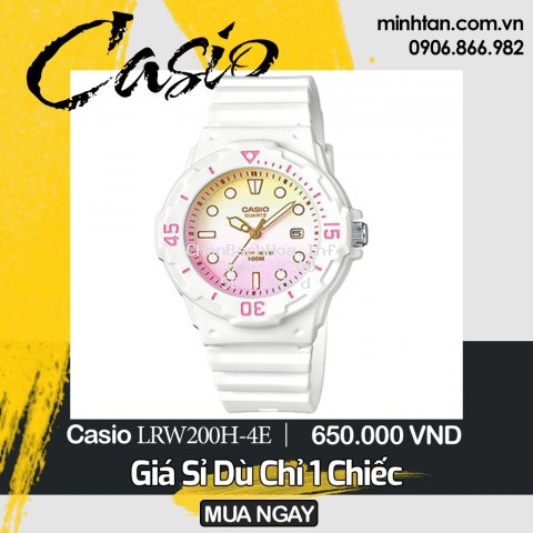Đồng hồ nữ dây nhựa Casio chính hãng LRW-200H-4E2VDR