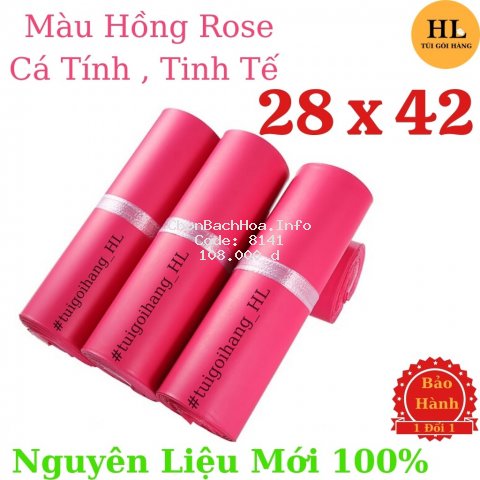 Túi Gói Hàng HL03-1 Chất Lượng Cao Cấp Size 28 x 42 Màu Hồng Rose
