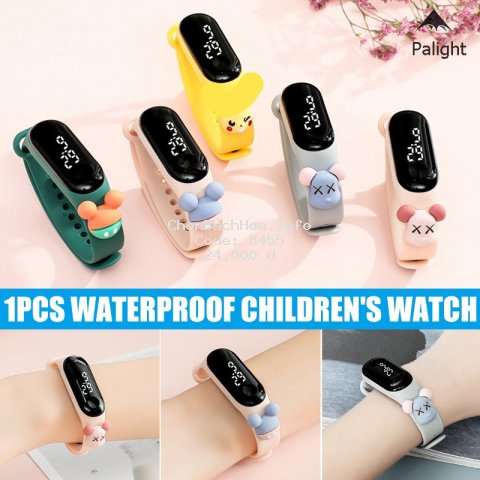 Đồng hồ điện tử đeo tay chống thấm nước trang trí họa tiết hoạt hình cho bé