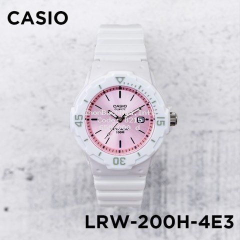 [GIÁ HỦY DIỆT] Đồng hồ trẻ em chống nước Casio LRW-200H Màu Trắng Hồng