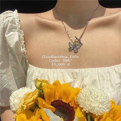 Korean retro butterfly necklace ins