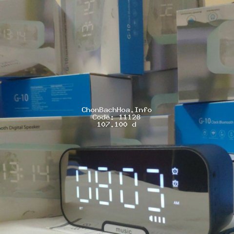 Loa Bluetooth Kiêm Đồng Hồ  G10 Mặt Gương Hiển Thị Đèn Led - Đài FM - Đồng Hồ Báo Thức