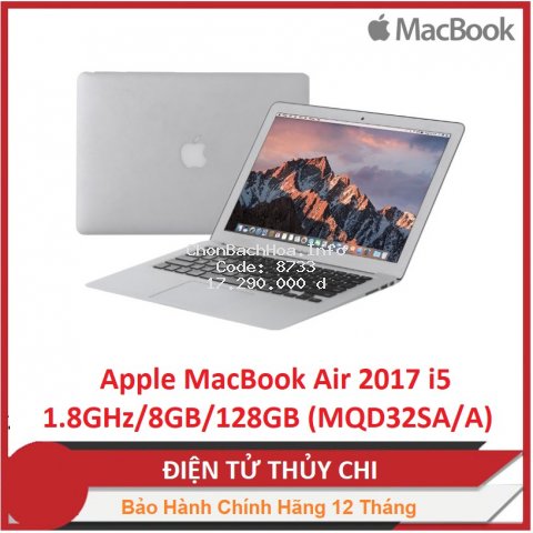 [Mã ELCL3MIL giảm 5% đơn 3TR] Laptop Apple MacBook Air 2017 i5 1.8GHz/8GB/128GB (MQD32SA/A)