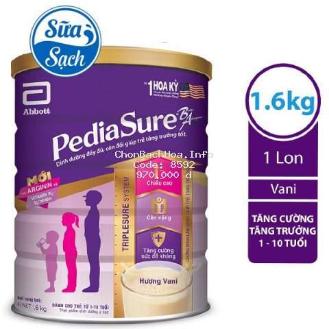 Sữa Bột Pediasure B/A Hương Vani 1.6kg date mới