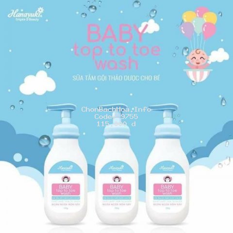 Sữa Tắm Gội Thảo Dược Cho Bé Baby Top To Toe Wash Hanayuki