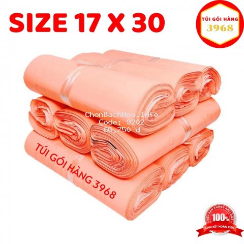 Túi gói hàng [FREESHIP] Túi gói hàng niêm phong cao cấp size 17x30 màu hồng đào