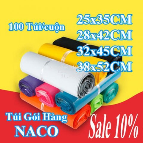 Túi Niêm Phong Đóng Hàng Sản Phẩm Chuyển Phát Nhanh COD - NACO - Size Nhiều Màu - NCS042