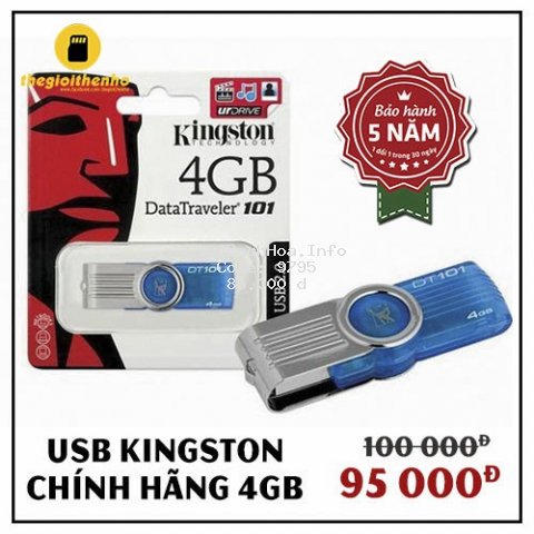 USB 4GB KINGSTON CHÍNH HÃNG - BẢO HÀNH 5 NĂM