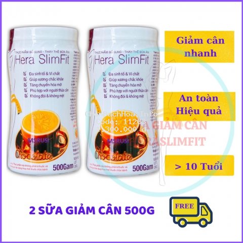 Sữa Giảm Cân HERA SLIMFIT GC04 Giảm Eo Siêu Tốc - Giảm Cân An Toàn – Giảm Cân Nhanh (02 Hộp 500GRAM)