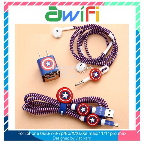 Decal dán, dây quấn, nút airpod ( không kèm củ sạc dây cáp và tai nghe ) - Awifi Case L1-2
