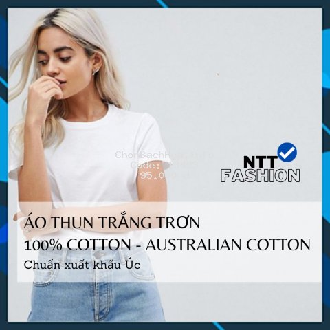 Áo Thun Cotton Úc Trắng Trơn ?100% COTTON? Áo thun trắng trơn unisex nam nữ chuẩn xuất khẩu Úc