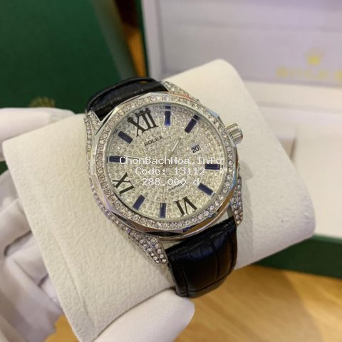 Đồng hồ nam Rolex máy pin, hàng cao cấp đính full đá chống nước DH515 Trangmoon106