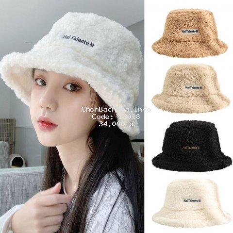 Mũ xô len lông cừu mềm phong cách Hàn Quốc Retro Thu Đông Ulzzang