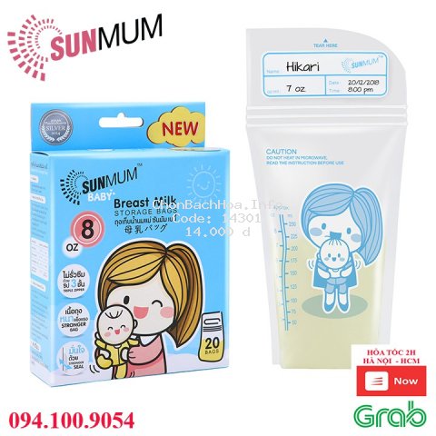 Túi trữ sữa Sunmum chính hãng an toàn tiện lợi với dung tích 250ml và 100ml