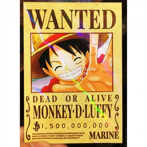 [ĐỘC QUYỀN PHẢN QUANG 7 MÀU] Thẻ bài - Wanted nhân vật One Piece - Khổ 6.3 cm x 9 cm