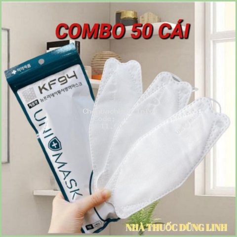 Khẩu trang KF94 4D kháng khuẩn Uni Mask chống bụi mịn cao cấp Hàn Quốc